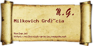 Milkovich Grácia névjegykártya